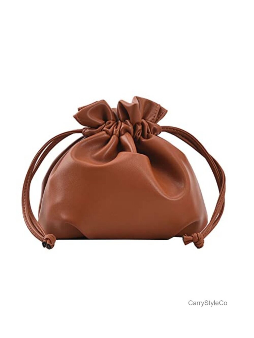 Small PU Leather Drawstring Bucket Bag Crossbody Hobo Shoulder Purse
